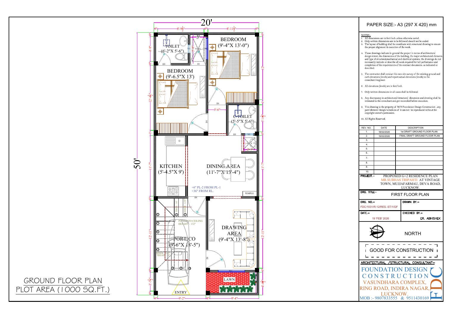 100 Acres Vintage Town Ground floor plan